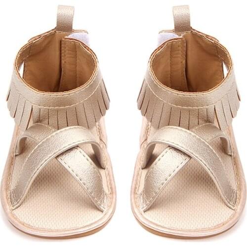 New Soft PU Leather Baby Sandals Fashion Tassel Non-slip Rubber Sole Outdoor Toddler Infant Princess Girl Sandals Summer Shoes