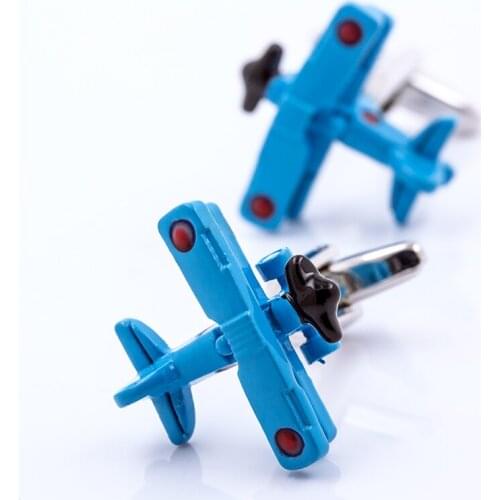 KFLK jewelry brand mens shirt cuff button blue button giving gifts to marry cufflinks plane 2020 new products free shipping