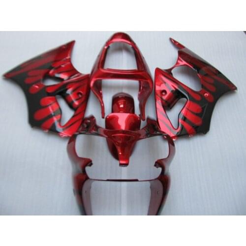 Injection Mold Fairing Kit for KAWASAKI Ninja ZZR600 05 06 07 08 ZZR 600 2005 2008 Black flames red Fairings set+7gifts KT11