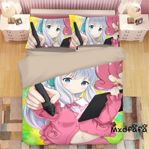 Anime eromanga sense Izumi Sagiri Duvet Cover Set Bedding Set Luxury Comforter Bed Set Include 1 Duvet Cover and 2 pillowcase