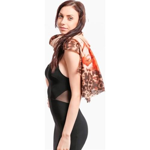 Colorful Floral Ladies Scarf With Animal Print Borders New 2020 Fashion