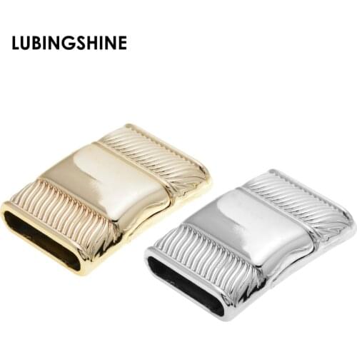 Hot Selling Rectangle Magnetic Clasp 16*3mm Claps for Flat Leather Bracelet Making DIY Magnet Clasp JJAL C85