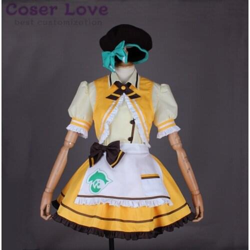 LoveLive Aqours Matsuura Kanan Coffee Shop Dessert Striped Maid Cosplay Costume Halloween Christmas Carnaval Costume