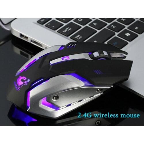 New 2.4GHz Games Wireless Mouse USB 3D wheel 1200 DPI 6 Key X7 Charge Mute Glow Gaming Mouse Free Shipping