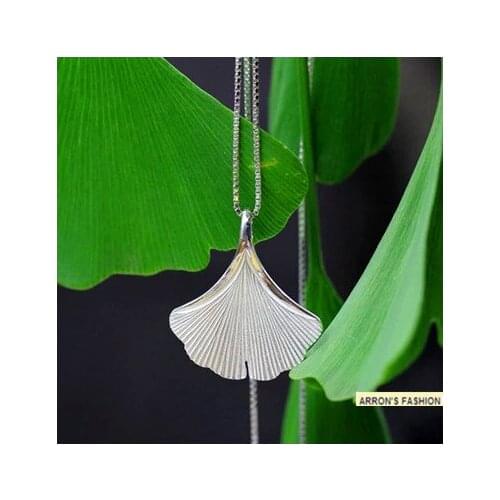 Newest Fashion jewelry silver plated cute Lucky little ginkgo leaf necklace