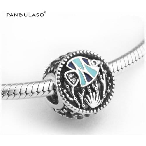 Popular Silver Charms Ocean Life Mixed Enamel Fish Charm Fits For European Charms Bracelets For Woman DIY Beads Jewelry Making