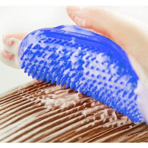 Dog Bathing Hair Removal Comb Cat Rubber Glove Massage Brush Puppy Hair Combing Pet Grooming Supplies Dog Paw Clean Accessories