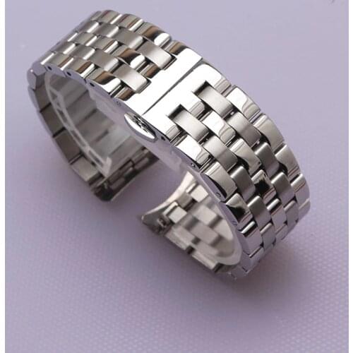 High Quality Stainless Steel Watchband Curved End Silver Bracelet 16mm 18mm 20mm 22mm 24mm Solid Band for brand Watches men new