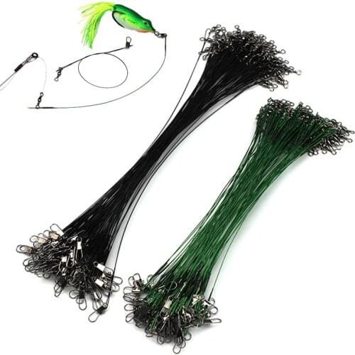 30 Pcs/pack Anti-bite Fishing Wire Line Leash Lure Fishhook Line 15cm/21cm/25cm Fishing Leash With Swivel Snap Fishing A47