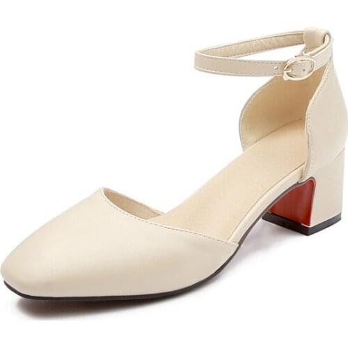 Big Size 11 12 13 14 15 16 17 high heels sandals women shoes woman summer ladies Squarehead cingulate Thick with sandals