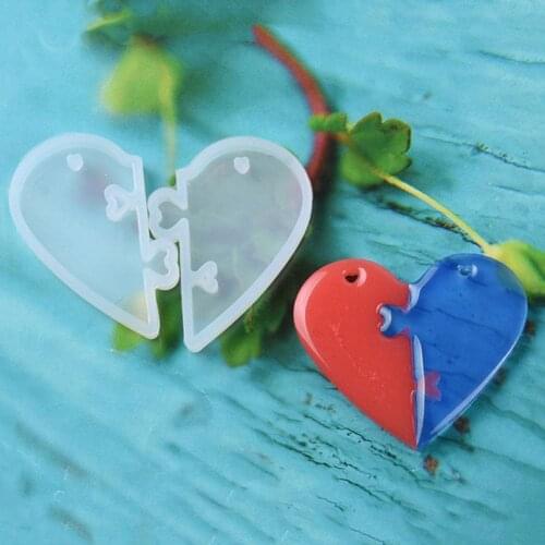 Hand Made Love Locks Silicone Molds Diy Couple Lovers White Making Jewelry Mould Ashtray Resin Pendant Mold Transparent Epo