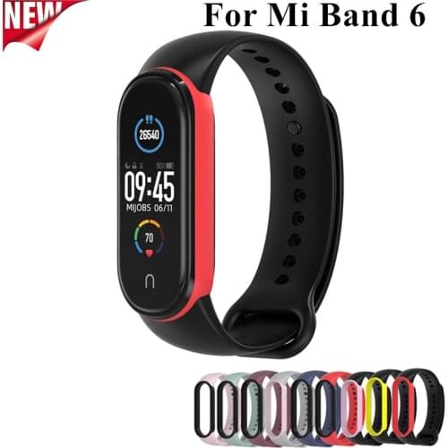 Mijobs Sport Strap for Mi band 6 Silicone wrist Bracelet Miband 6 Strap Wristband Smart Band mi band5 For Xiaomi Mi Band 6