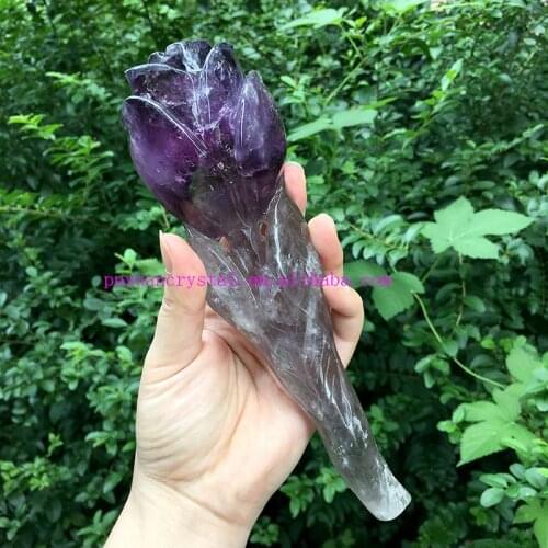 Natural Amethyst Carved Crystal Rose Quartz Figurine Healing Crystal Feng Shui Guardian Aesthetic Room Decor Reiki Gift