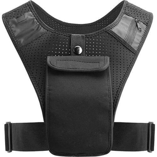 Running Reflective Vest Cycling Chest Bag Men Waist Bag Tactical Vest Pack Mobile Phone Holder Adjustable Fitness Sports Bags