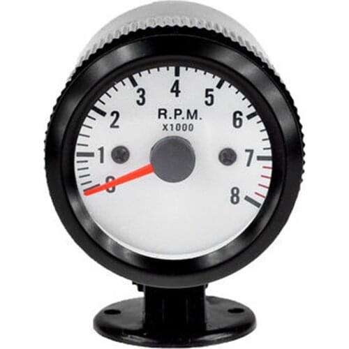 EE support Black Shell White Dial 2" 52mm Blue LED Car Tacho Tachometer RPM Gauge Meter Free Shipping