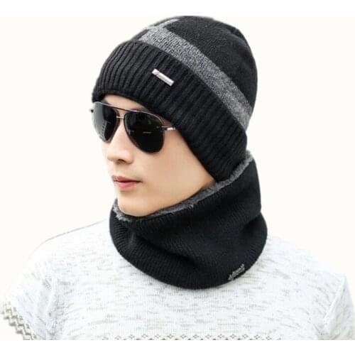Neck warmer winter hat mask cap Balaclava scarf cap Winter wool Hats For men knitted hat womena Beanie Knit Hat Skullies Beanies