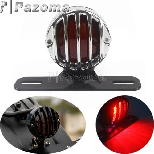 Motorcycle 3" LED Brake Stop Tail Light w/ Bracket License Plate Light For Harley Honda Yamaha Kawasaki Suzuki Chopper Rear Lamp