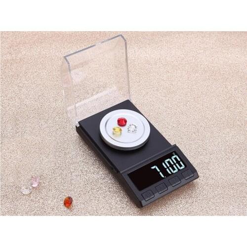 High Precision 0.001g Digital Carat Scale Jewelry Powder Scales Medicinal Use Lab Weight Milligram Balance USB Charging Device