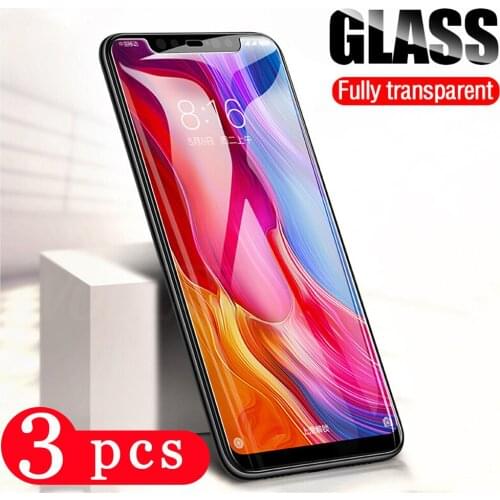 3Pcs for xiaomi mi 8 lite pro 8 se 6x tempered glass mi play pocophone f1 phone screen protector protective film on the glass