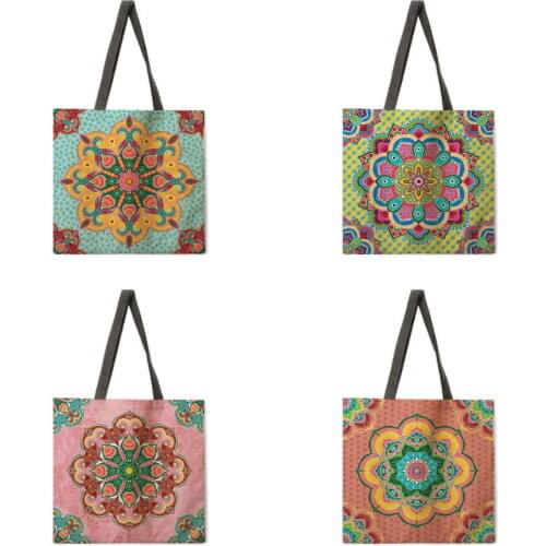 Ladies casual handbag bohemian print handbag Love Bird Ladies shoulder bag outdoor beach bag foldable shopping bag