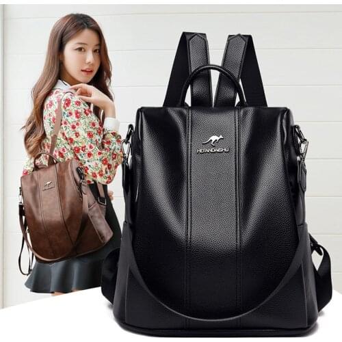 Women Leather Backpacks Fashion Solid Color Ladies Backpack Casual Travel School Bags for Women Outdoor Travel Designer Mochilas