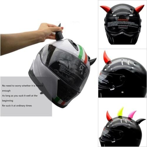 1pcs Motorcycle Helmet Horn Soft Plastic Motorbike Helmet Horns Sucker Personal Helmet Horn Decoration Headwear Sucker 4 colors