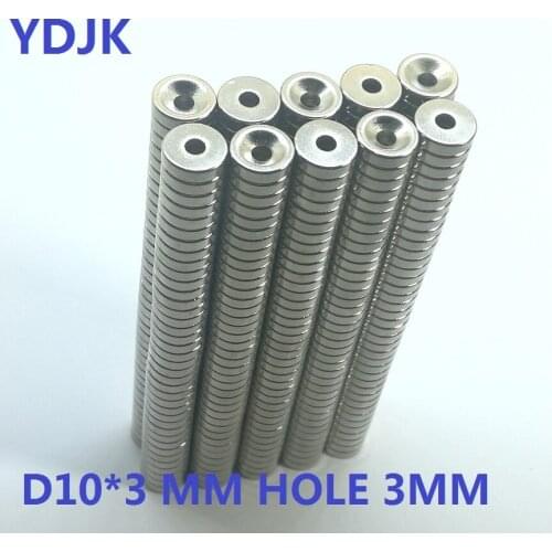 10 20 50 100 PCS/LOT Disc magnets 10x3 Hole 3 N35 D Countersunk magnet 10*3 Permanent magnet 10 x 3
