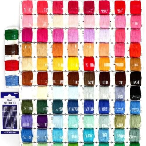 100 colors card Thread Set Sturdy Household Portable DIY Cross Stitch Multicolor Embroidery Manual Sewing Thread Suit