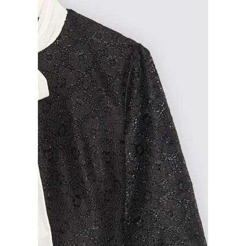 100% Polyester 2018 New Style Elegant Bow Collar Pearl Dress for Autumn and Winter Women Dress