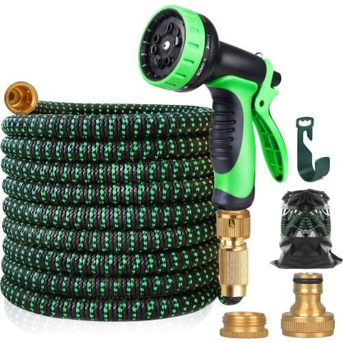 25-150FT Garden Hose Expandable Lightweight Hose Pipe Made in 3 Layers of Latex Flexible Water Hose with 10 modes Spray Gun