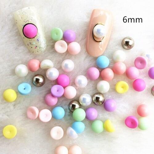 50pcs/pack Korea 3D Nail art Accessories Mixed Colors Pearl Nail Parts DIY Nail Decorations Charm Nail Supplies Tips