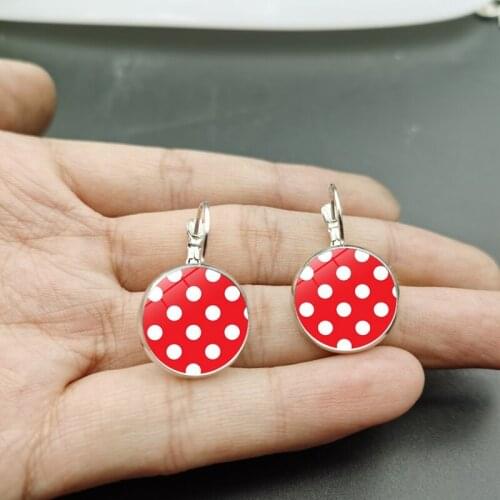 8 o'clock wave round glass earrings vintage fashion ladies gift