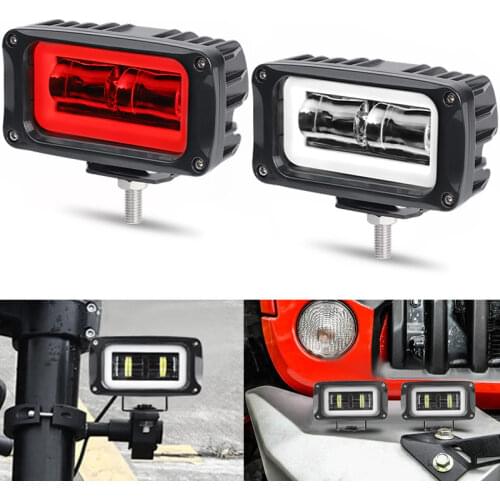 8D 4inch Led Work Light with Angel Eye Motocycle Headlight led fog light For Trailer UTV Trucks 4x4 Off road Tractor 12V 24V