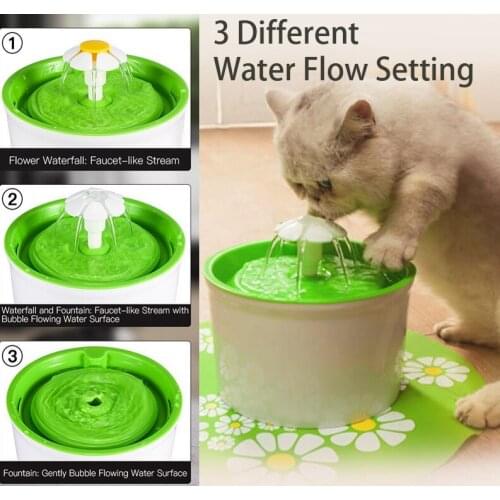 Automatic Cat Dog Pet Water Fountain Pet Bowl Cat Drinking Flower Water Dispenser Petsafe Drink with Filters Pet Water Fountain