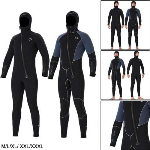 5mm Men Diving Wetsuit One Piece Full Body Diving Suit Snorkeling Surfing Front Zip Swimsuit Jumpsuit Water Sport Swimwear