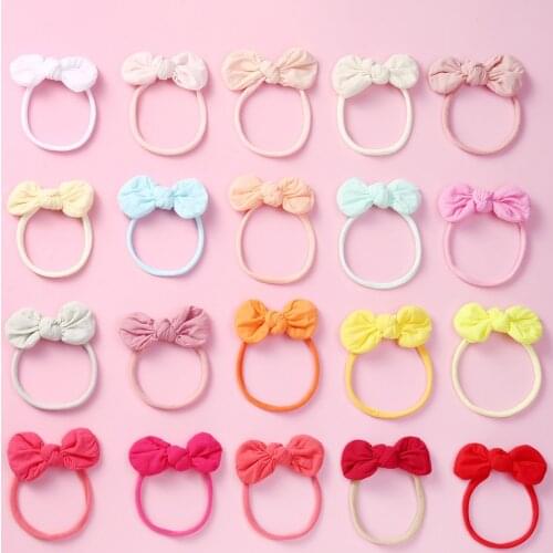 Kids Bowknot Rope Hair Bows for Girls Baby Candy Colors Hair Ties Gum Solid Elastic Hair Band Child Hair Accessories Rope