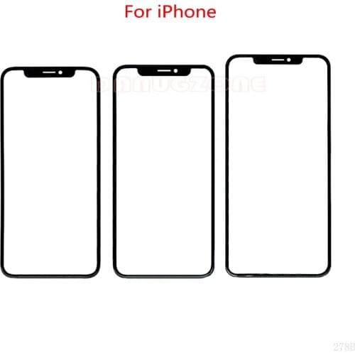 For IPhone X XR XS Max 11 Pro 12 Mini Touch Panel Front Outer Screen Glass Lens With OCA