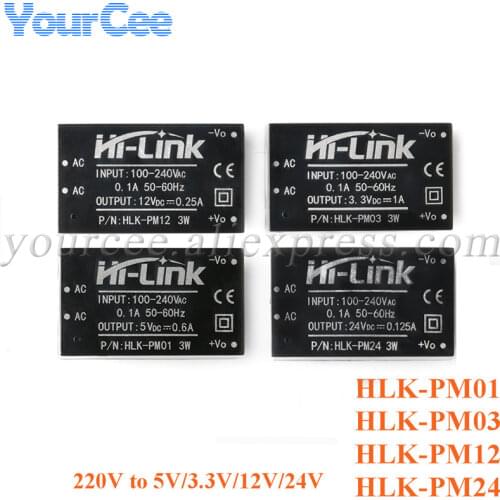 AC-DC 220V to 12V Buck Step Down Power Supply Module Converter Intelligent Household Switch HLK-PM12 UL/CE