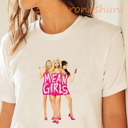 Tshirt kpop mean girls graphic t shirts tees korean styles kawaii t shirt women e girl 90s aesthetic clothes summer top tops