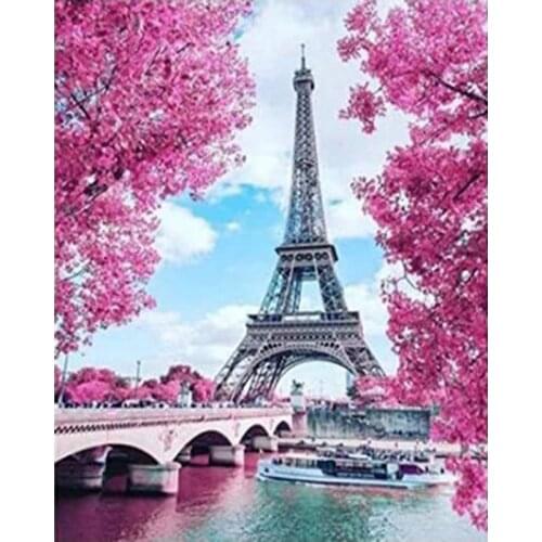 GATYZTORY DIY Full Drill Tower Diamond Painting Scenery Rhinestone Embroidery Mosaic Art Cross Stitch Gift Wall Decor