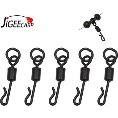 JIGEECARP 20PCS Carp Fishing Quick Change Flexi Ring Swivels with O Shape Ring Carping Terminal Tackle Quick Changer for Rigs
