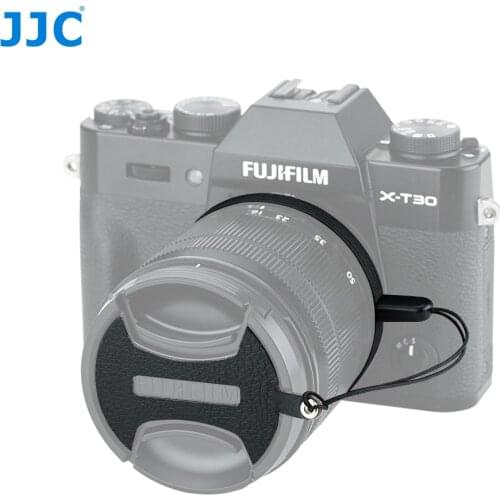 JJC CS-F58(II) BLACK Lens Cap Keepers Cap-Holder With 3M 300LSE Sticker For Fujifilm FLCP-58II Lens Cap