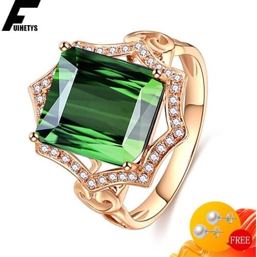 Classic Rings for Women 925 Silver Jewelry with Emerald Zircon Gemstones Finger Ring Wedding Engagement Party Gift Accessories