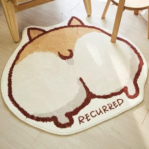 Carton Cat Round Carpet Large Area Rugs for Living Bed Room Bedside Rug Water Absorbent Panda Floor Mat Non-slip Door Mats Tapis