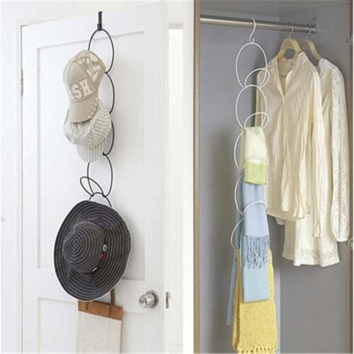 5-ring Seamless Hat Hook Clothes Hat Hook Wall Rack Bag Nail Free Hooks Scarf Closet Door Home Storage Supplies Storage Rack