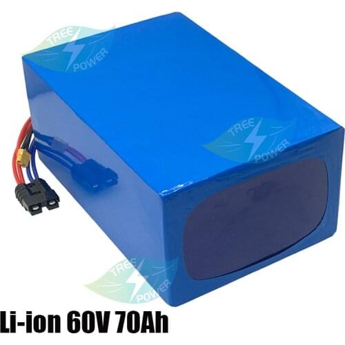 Li ion 60V 70ah 80ah lithium ion battery pack Built-in 50A BMS 3000w for robot large tricycle forklift AGV UPS EV + 10A Charger