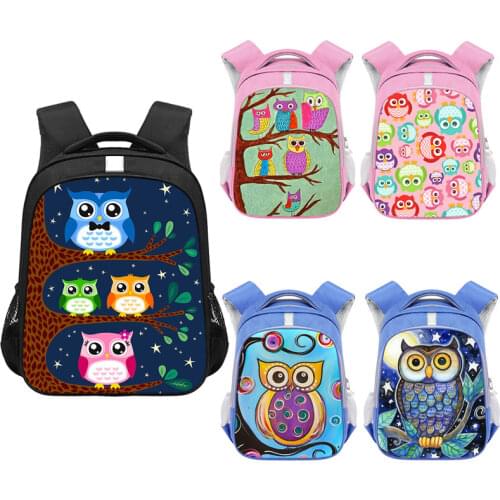 Cute Bird Owl Backpack Children School Bags for Boys Girls Cartoon Canvas School Backpacks Kids Kindergarten Bag Bookbag