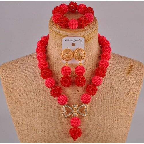 Fashionable red african wedding beads ZZ26