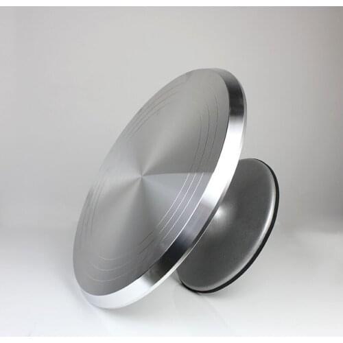 NHM 1 pcs Baking tools 12 inch aluminum alloy mounted flower table cream cake mounted flower table anti-skid cake turntable
