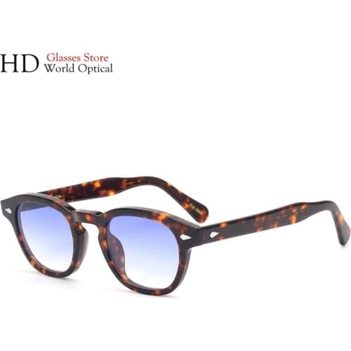 Johnny Depp LEMTOSH Acetate Retro Oval Sunglasses for Mens and Womens Driving Eyeglasses HD UV400 Polarized Lense Sun Glasses